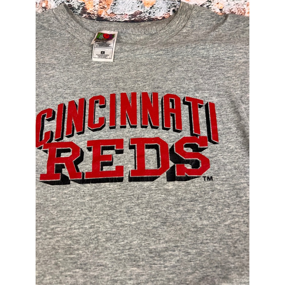 FOL Cincinnati Reds MLB Graphic T-Shirt Mens XL Heather Gray Vintage - Picture 2 of 5